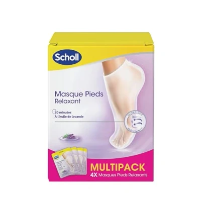 Afbeelding van Scholl Lavendel ontspannende voetmaskers voor droge huid, voetverzorging, 4 paar van 2 sokken