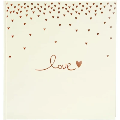 Afbeelding van Goldbuch Trouwalbum Raining Hearts Perzik 30x31 cm
