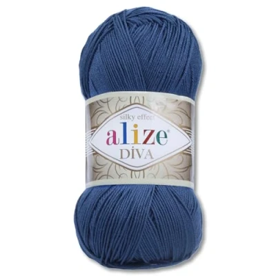 Afbeelding van Frida&#039;s Wollhaus Alize Diva breiwol, 100 g, microvezel, haken, 64 kleuren (279 nachtblauw)