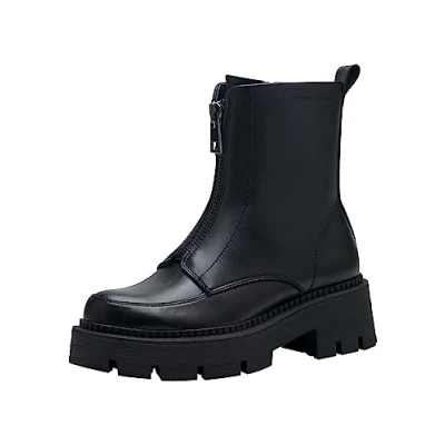 Afbeelding van Tamaris Enkellaarsjes met plateauzool, Dames, Maat: 38, Black Kunststof