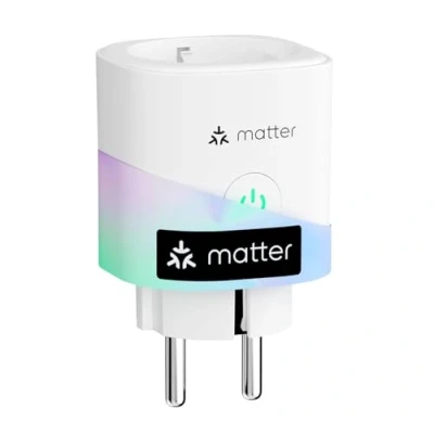 Afbeelding van Meross Matter Smart stopcontact (type F), 16 A wifi met verbruiksbewaking, compatibel Apple Home, Alexa en Google intelligent energiebesparing