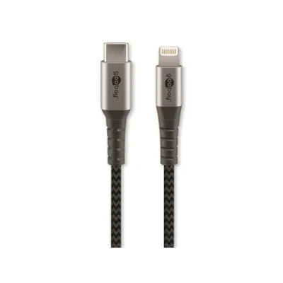 Afbeelding van Goobay 8 pins Lightning naar USB C kabel USB2.0 tot 60W / nylon 0,50 meter
