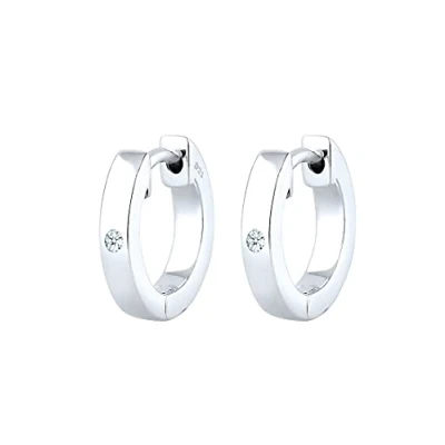 Afbeelding van Elli PREMIUM Dames Oorbellen Oorringen Basisdiamant (0.03 ct.) in 925 Sterling Zilver