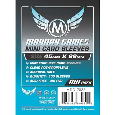 Afbeelding van Mayday Games 100 Mini Euro kaartbeschermers 45 x 68 mm (7035)