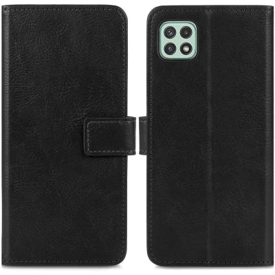 Afbeelding van iMoshion Hoesje Geschikt voor Samsung Galaxy A22 (5G) Met Pasjeshouder Design Softcase Bookcase Zwart / Meerkleurig Dandelion
