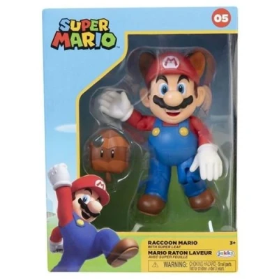 Image de Figurine JAKKS PACIFIC Super Mario Bros : Raton Laveur (Racoon) 10 cm