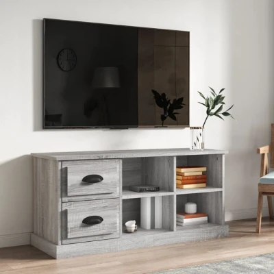 Afbeelding van Tv meubel 102x35,5x47,5 cm bewerkt hout grijs sonoma eikenkleur