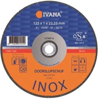 Afbeelding van Ivana doorslijpschijf 125x1.0x22.2mm dun tbv staal/rvs