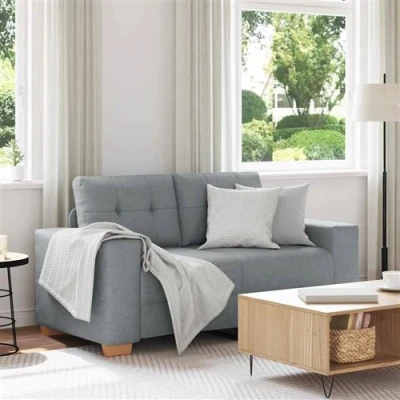 Image de vidaXL Canapé causeuse gris clair 120 cm tissu4105068