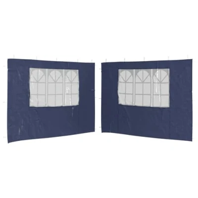 Afbeelding van Tentwanden met raam PE blauw 2 st