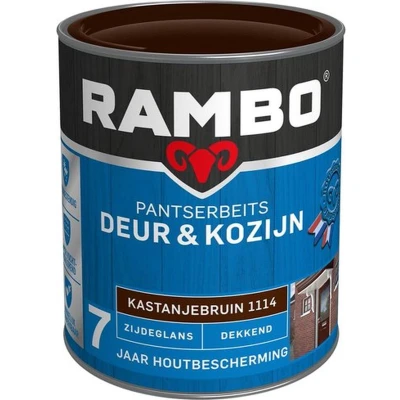 Afbeelding van Rambo Pantserbeits Deur &amp; Kozijn Dekkend Zijdeglans Kastanjebruin 1114