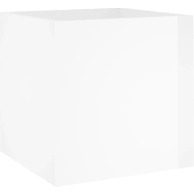 Afbeelding van Plantenbak 40x40x40 cm bewerkt hout hoogglans wit