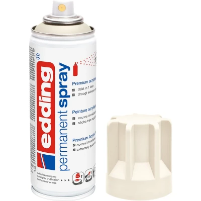 Afbeelding van Edding Permanent Spray 5200, 200 ml, crèmewit mat acrylspray