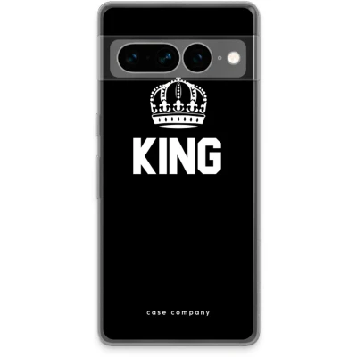 Afbeelding van Case Company® hoesje geschikt voor Google Pixel 7 Pro King zwart Soft Cover Telefoonhoesje Bescherming aan alle Kanten en Schermrand