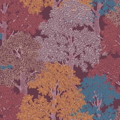 Afbeelding van BOMEN BEHANG Botanisch meerkleurig roze &quot;Architects Paper&quot; A.S. Création Floral Impression