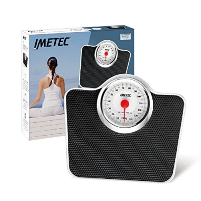 Afbeelding van Imetec Pro analoge personenweegschaal, herkent het gewicht duidelijk en betrouwbaar, antislip platform, maximale belasting 150 kg, verdeling 1 mechanische werking