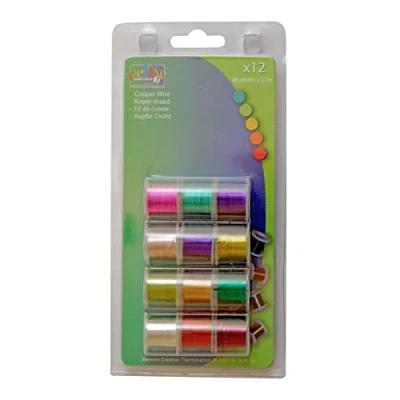 Afbeelding van Vaessen Creative Aluminium draad Rond 12x2,7 meter 0,46mm dik 12 Kleuren Light