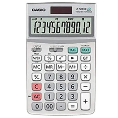 Afbeelding van Casio JF 120ECO W EH zakrekenmachine, grijs