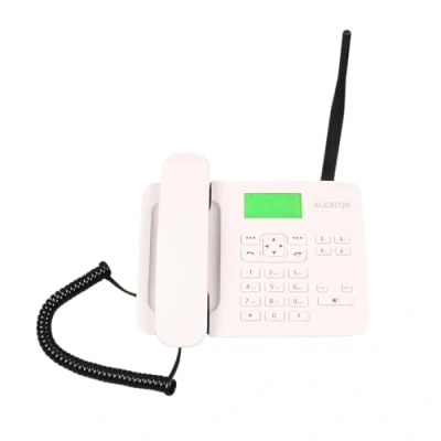 Afbeelding van Aligator T100 GSM tafeltelefoon in klassieke stijl.