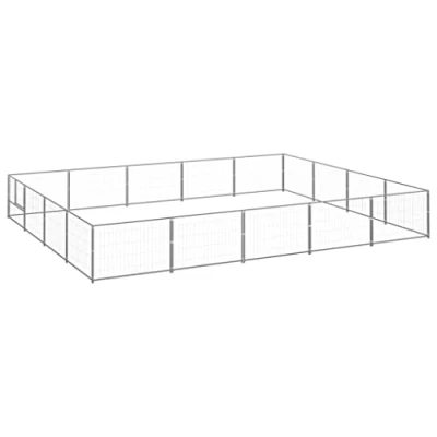 Afbeelding van vidaXL Hondenkennel 20 m² staal zilverkleurig