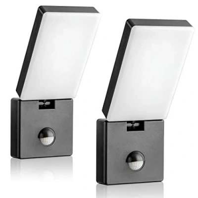Afbeelding van SEBSON Set van 2 led buitenlampen met bewegingsmelder, wandlamp, antraciet, 15 W, 900 lm, koud wit, 5800 K, IP65 draaibaar, buitenwandlamp sensor, 9 m / 140 graden