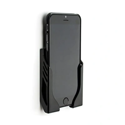 Afbeelding van Dockem Wandhouder voor iPhone 12, 12 Pro, Pro Max, Mini, 11, 11 XS, XS XR, X, 8/7/6S/6, 8/7/6 Plus, met 3M plakstrips, Koala, zonder beschadigingen, zwart
