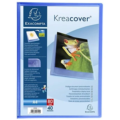 Afbeelding van Exacompta 5742E kreacover zichthoes (PP, DIN A4, 21 x 29,7 cm, met 40 dozen), 1 stuk blauw