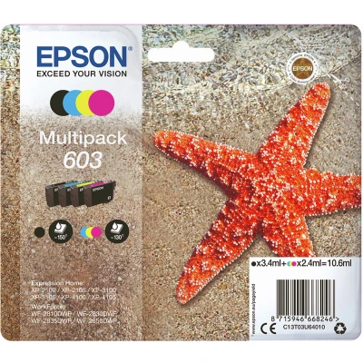 Afbeelding van Epson Inktcartridge 603, 130 150 Pagina&#039;s, Oem C13t03u64010, 4 Kleuren