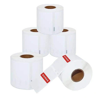 Image de Doree Lot de 5 rouleaux 1100 étiquettes d&#039;expédition/étiquettes nominatives 54 mm x 101 Compatibles avec DYMO S0722430 Pour LabelWriter 450 Series et 4XL