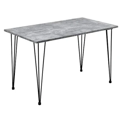 Afbeelding van Eettafel Bordeaux 120x70x75 cm MDF en staal betonlook