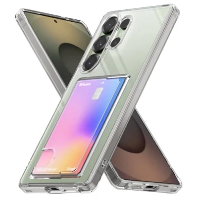 Afbeelding van Ringke Fusion Card Compatibel met Samsung Galaxy S25 Ultra, [geïntegreerde kaarthouder] Harde transparante achterkant van TPU dunne kaartenhouder, transparant