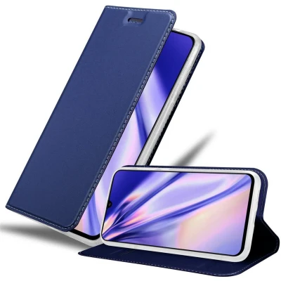 Afbeelding van Cadorabo Hoesje geschikt voor Samsung Galaxy A90 5G in CLASSY DONKER BLAUW Beschermhoes met magnetische sluiting, standfunctie en kaartvakje Book Case Cover Etui