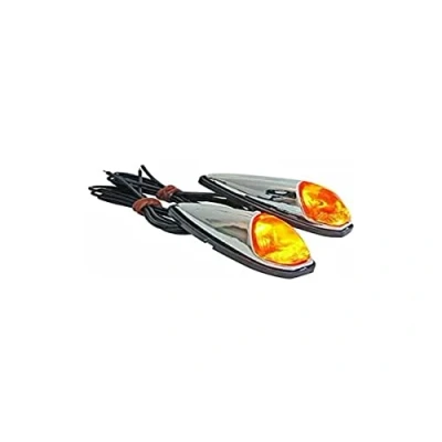 Afbeelding van cyclingcolors 2 x waterdruppel knipperlicht chroom lamp sticker cabochon scooter motorfiets bromfiets