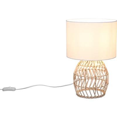 Afbeelding van Reality LED Tafellamp Tafelverlichting E27 Fitting Rond Bruin Hout