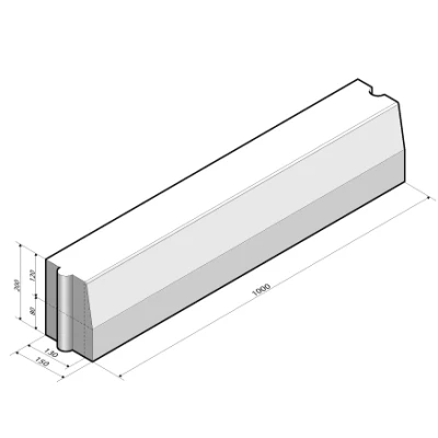 Afbeelding van Betonband 13/15x20 grijs komo