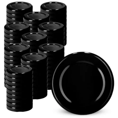 Afbeelding van KADAX 100 stuks schroefdeksels voor potten van 38 mm, metaal, zwart