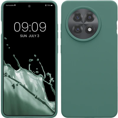 Afbeelding van kwmobile telefoonhoesje geschikt voor OnePlus 13R Hoesje met siliconen coating Smartphone case in dennengroen