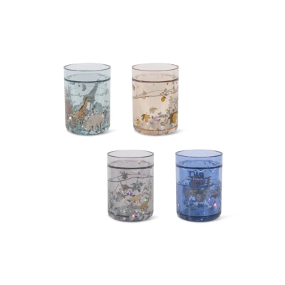 Afbeelding van Konges Slojd 4 Pack Glitter Bekers Blue Mix