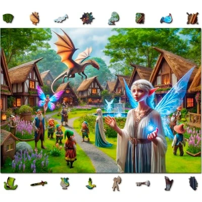 Afbeelding van WOODEN.CITY Fantasy Country Houten puzzel 1000 stukjes hoogwaardige voor volwassenen, gemaakt in de EU, maat 51 1/4 x 35 cm