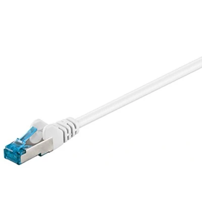 Afbeelding van Goobay 92714 CAT 6a Ethernet patchkabel dubbel afgeschermd S FTP tot 10.000 Mbit/s 500 MHz halogeenvrije koperen kabel RJ 45 stekker vergulde contacten 7,5 m wit