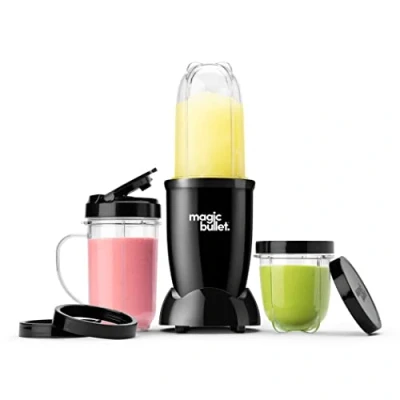 Afbeelding van Magic Bullet, MBR10B Elektrische blender, molen, smoothieblender, multifunctionele vermogen 200 W, kopjes van 560 ml en 355 ml, zwart,