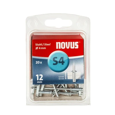 Afbeelding van Novus Blindklinknagel 4x12mm Type S4 staal verzinkt (Per 20 stuks)