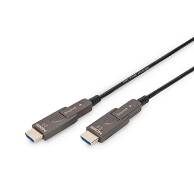 Afbeelding van Digitus AK 330127 100 S HDMI kabel Aansluitkabel A stekker 10 m Zwart 4K UHD, Afgeschermd (drievoudig), Flexibel, Afscherming totaal, Afgeschermd,