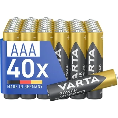 Afbeelding van VARTA AAA batterijen, 40 stuks, Power on Demand, alkaline, 1,5 V, milieuvriendelijke verpakking, voor computeraccessoires, Smart Home, zaklampen, Made in Germany [exclusief bij Amazon]