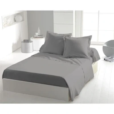 Image de Drap Plat Home Linge Passion 180 X 290 Cm 1 Personne Gris Clair