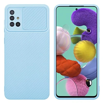Afbeelding van Cadorabo Hoesje geschikt voor Samsung Galaxy A51 4G / M40s in Bonbon Licht Blauw Beschermhoes van flexibel TPU silicone Case Cover en met camerabescherming