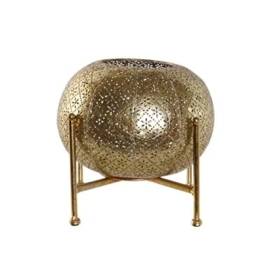 Afbeelding van Kaarshouder Home ESPRIT Gouden Metaal Kristal 24 x 20 cm