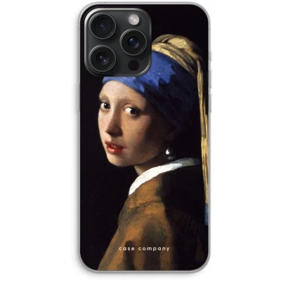 Afbeelding van Case Company® hoesje geschikt voor iPhone 15 Pro Max The Pearl Earring Soft Cover Telefoonhoesje Bescherming aan alle Kanten en Schermrand