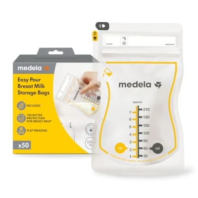 Image de Medela Easy for Lot de 50 sacs conservation du lait maternel 210 ml jetables anti fuite avec protection