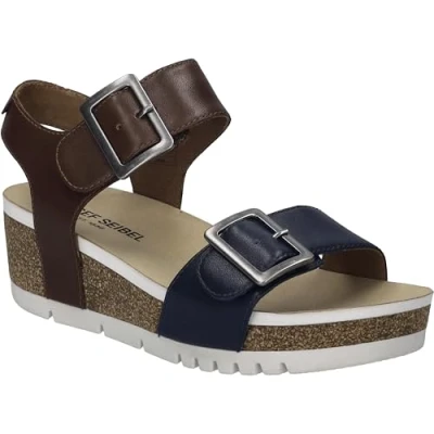Afbeelding van Josef Seibel Quinn Sandalen met plateauzool, Dames, Maat: 36, Ocean camel Schoenen